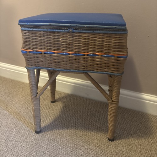 Vintage wicker sewing box - vintage,