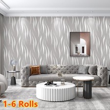 3D Embossed Waves Wallpaper