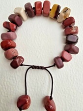 GORGEOUS LOLA ROSE BROWN CREAM TAN MOOKAITE GEMSTONE HEART BRACELET IN VGC