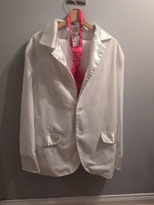 Mans White Suit Halloween Fancy Dress , My Big Fat Gypsy Wedding, 70s.  Large