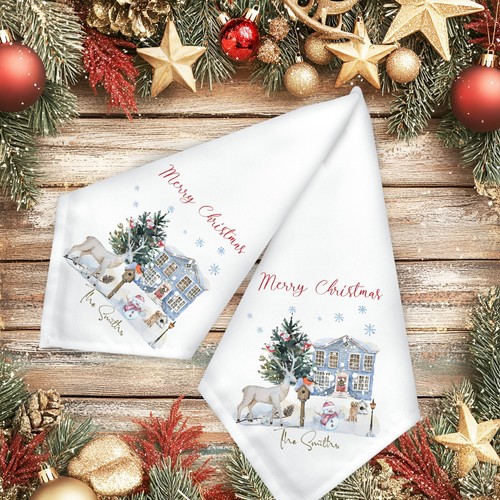 Personalised christmas napkin - personalised,