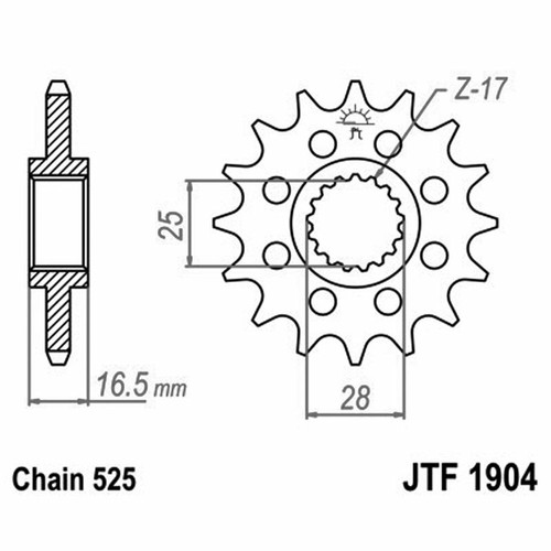 Sprocket 1904 z17 for ktm - 1904,