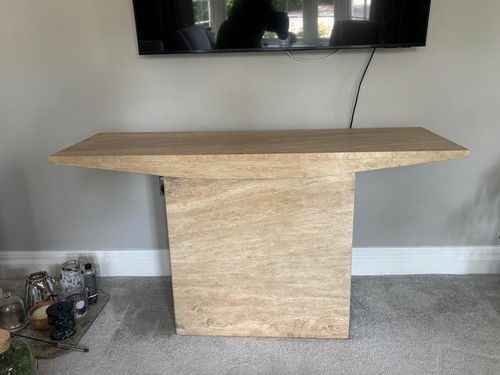 Solid travertine set console - travertine, set;