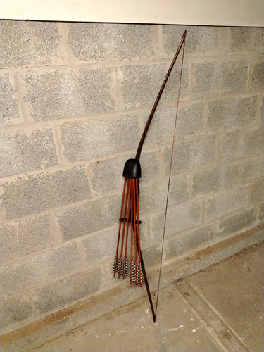 Traditional brown longbow - traditional,