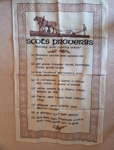 Scots proverbs tea - proverbs, towel