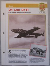 Aircraft of the World Card 113 , Group 4 - Saab 21 & 21R