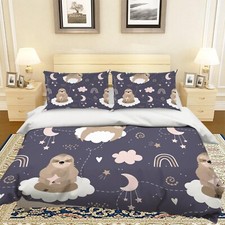 3D Cartoon Space Sloth Quilt