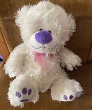 Children's Cuddles Collection White Teddy Bear with Pink Scarf