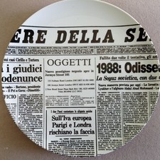 Fornasetti  Plate .Giornali .Newspaper -Edition of 100. Numbered