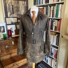 Barbour ‘Solway Zipper’ Belted Waxed Jacket with Original Hood and Belt 1970s