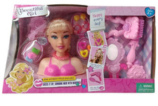 Girls Hair Styling Doll Head Play Set | Kids Hairdresser Toy | Beauty Salon