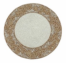 Ava Round Beaded Scroll Design