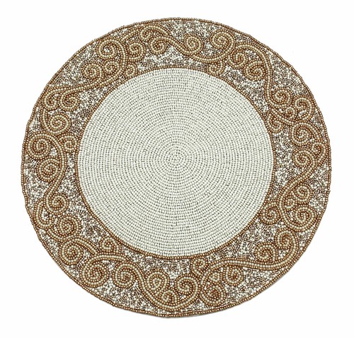 Ava round beaded scroll - beaded,