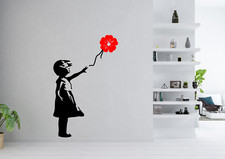 Banksy Girl poppy Lest We