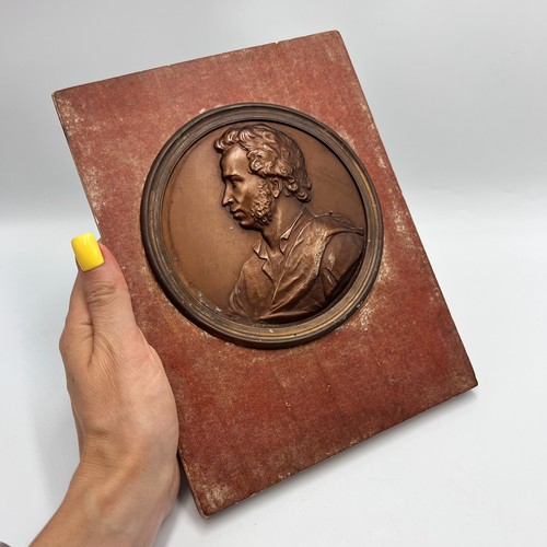 Vintage bronze relief plaque - bronze,