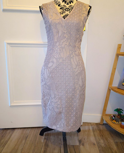 Reiss beige floral - lace, sheath