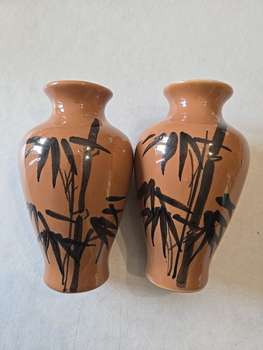 Vtg bud vase bamboo motif - vtg,
