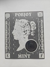 1990 Isle Of Man Pobjoy Mint Proof Cupro-nickel "Pearl Black" Penny Black Crown