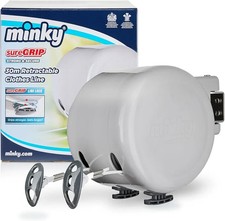 Minky Retractable Duo Reel Washing Line, Grey, 2x15m, packaging may vary