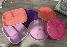 6 Munchkin Stay Put Divided Plates| Kids Divided Plate set suction/ non suction