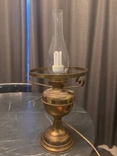 Working Electrified Vintage Oil Burning Brass Lamp Burner