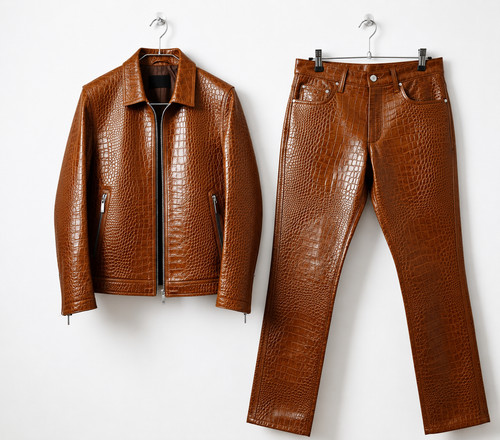 Men brown crocodile leather - crocodile,