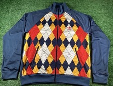 Adidas Retro Vintage Argyle Track Jacket - UK Size XL - Full Zip Long Sleeves
