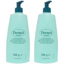 Dermol Emollient Cream - Itchy, Dry Skin - Eczema & Dermatitis - 500g x 2 PACK