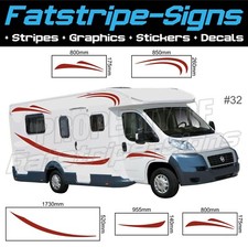 MOTORHOME VINYL GRAPHICS STICKERS DECALS STRIPES SET CAMPER VAN CARAVAN HORSEBOX