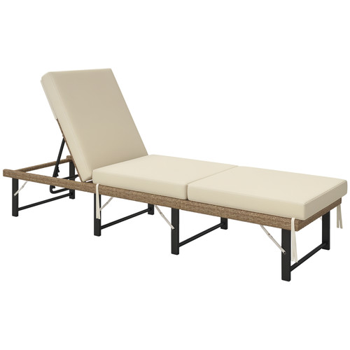 Outsunny folding rattan sun - rattan,