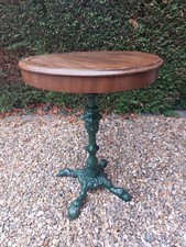 Victorian Circular Cast Iron Pub Table with Oak Top