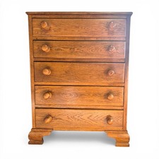 Oak Chest of Drawers 5 Drawer