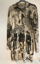 Blue Area Rolling Stones jumper dress 100% cashmere UK 10, falls above knee.