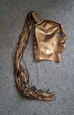 Demask Gold Latex Hood Rubber Rubber Mask Fetish