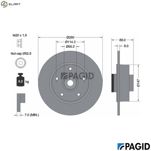Brake disc 54960nc for - brake,