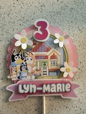 Bluey Bingo family  Cake Topper Birthday Personalised Girls Any Name & Age Party