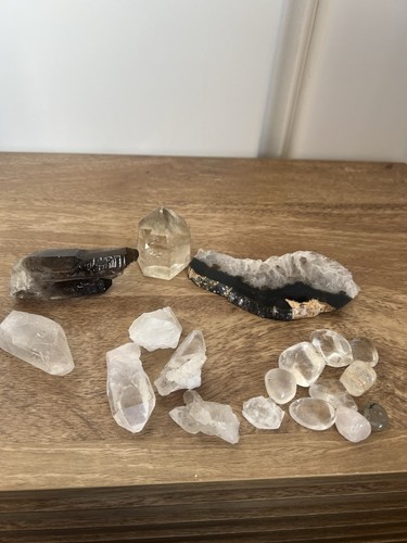 Clear quartz smokey quartz