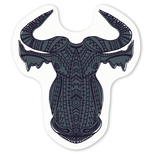Patterned wildebeest decal - wildebeest',