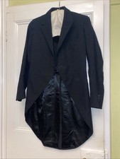 Stunning 1920s Edwardian Morning Coat Black Vintage Small Jacket Tails Wool Bret