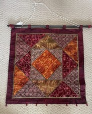 The Pier India Tapestry Wall Hanging Sequin Embroidered Square, 76.2x76.2 cm