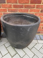 Large Matte Black Egg Shaped Plant Pot