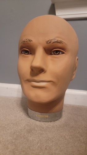 Male mannequin head - mannequin, metal