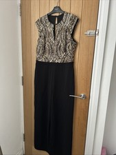 Ladies Lipsy Gold Top  Sequin Jumpsuit Size 14