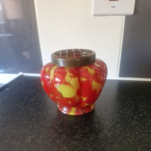 Art deco czech glass vase - glass,