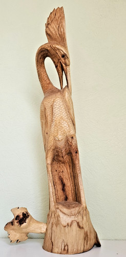 Vintage giant heron - giant, wood