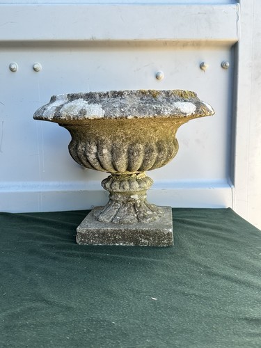 Vintage cast stone garden - stone, urn