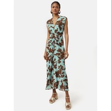 Jigsaw Wrap Midi Dress in Blue