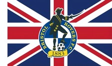 Bristol Rovers Flag 5ft by 3ft - Bristol Rovers Football Flag Union Jack Design