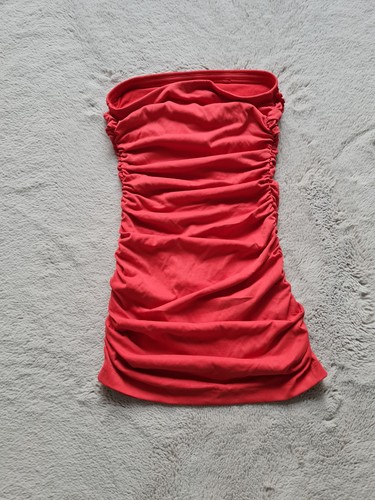 Anthropologie matte red ruched - anthropologie,