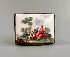 An 18thc English South Staffs or Birmingham painted and printed enamel box.